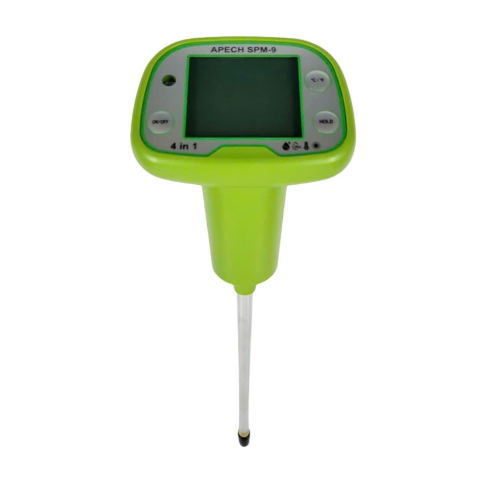 Máy đo độ ẩm đất, pH, nhiệt độ, ánh sáng APECH SPM-9 (4 trong 1)